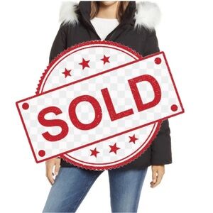 Sam Edelman black hooded fur trimmed Puffer Jacket New $120